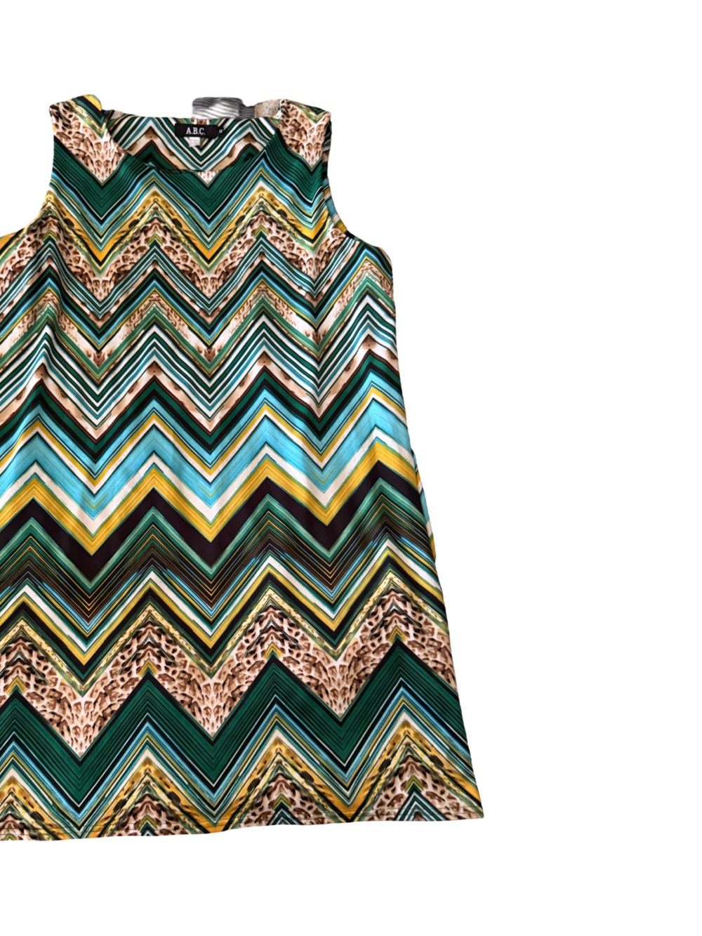 Teal Chevron-Print Women’s Dress